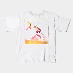 Tightrope Shadow in Sunset Kids T-Shirt